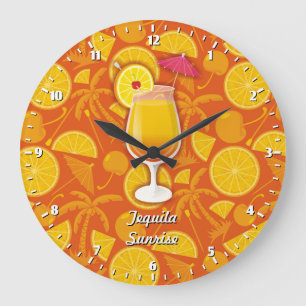 Tequila sunrise large clock