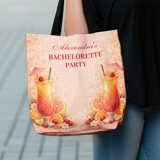 Tequila Sunrise Miami Weekend Bachelorette Party Tote Bag (Creator Uploaded)