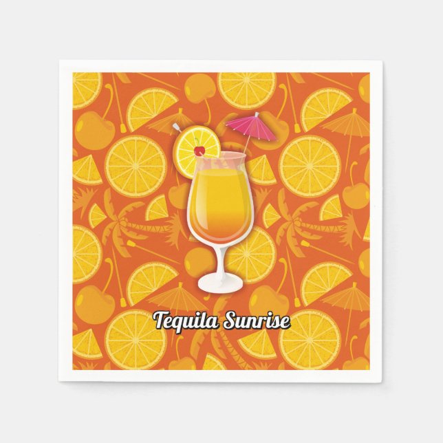 Tequila sunrise napkin (Front)