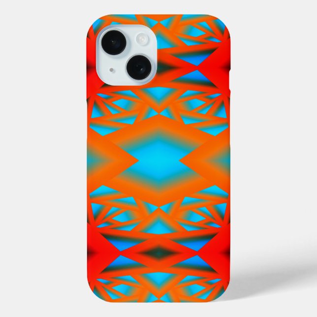 Tequila Sunrise Ombre Geometric Abstract Art Case-Mate iPhone Case (Back)
