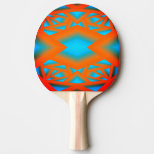 Tequila Sunrise Ombre Geometric Abstract Art Ping Pong Paddle