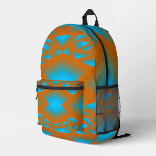 Tequila Sunrise Ombre Geometric Abstract Art Printed Backpack