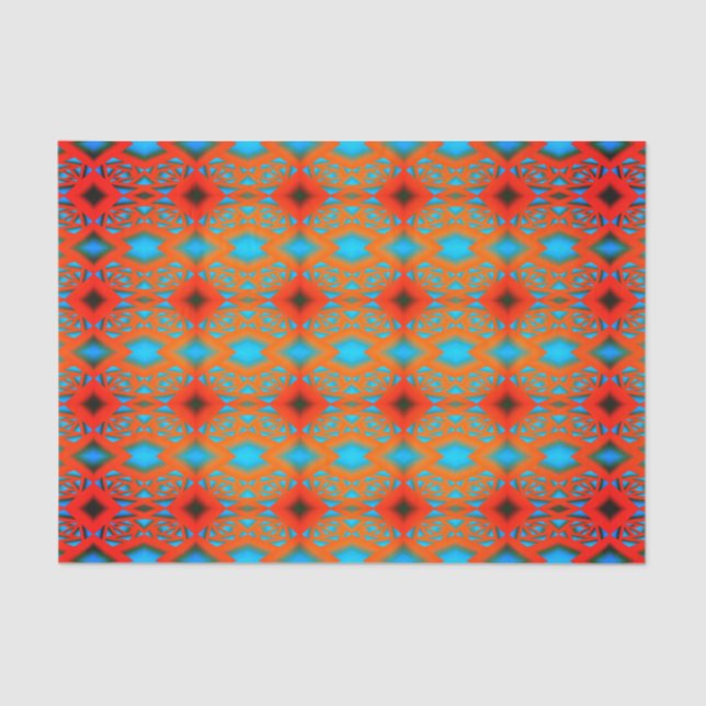 Tequila Sunrise Ombre Geometric Abstract Art  Tissue Paper (Front)