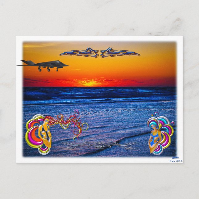 Tequila Sunrise Over Atlantic Big Beach Big Fun Postcard (Front)