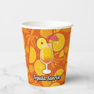 Tequila Sunrise Paper Cups