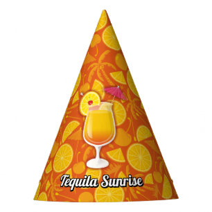Tequila sunrise party hat