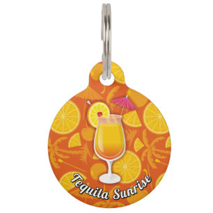 Tequila sunrise pet tag