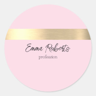 Tequila Sunrise Pink Gold Foil Rustic Faux Classic Round Sticker