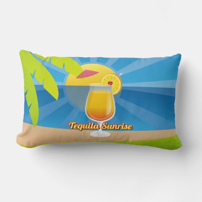 Tequila Sunrise Recipe Lumbar Cushion (Front)