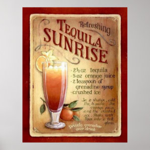 tequila sunrise recipe poster