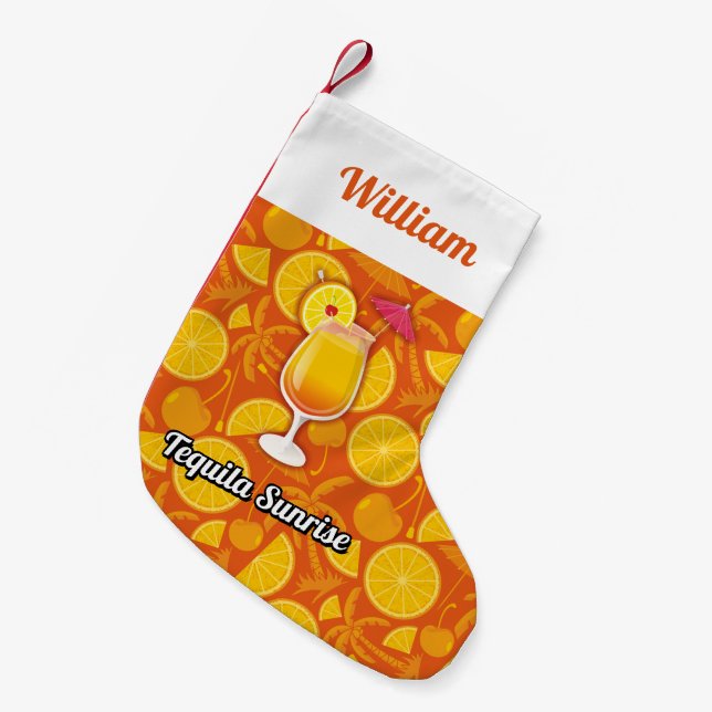 Tequila sunrise small christmas stocking (Front (Hanging))