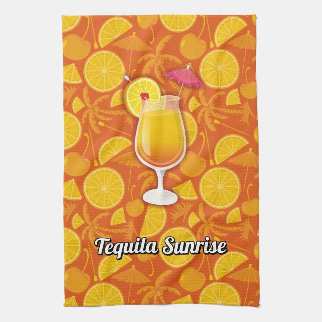 Tequila sunrise tea towel (Vertical)