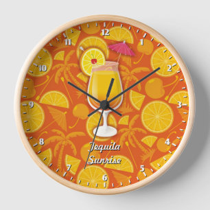 Tequila sunrise wall clock
