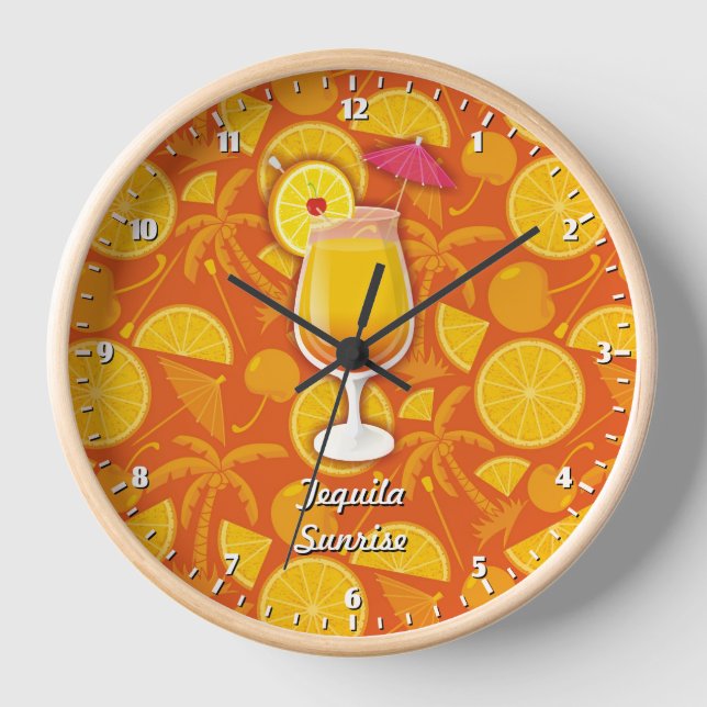 Tequila sunrise wall clock (Front)