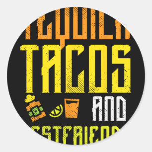 Tequila Tacos Bestfriends Funny Cinco De Mayo Drin Classic Round Sticker
