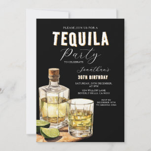 Tequila Tasting Adult Birthday Surprise Party Invitation