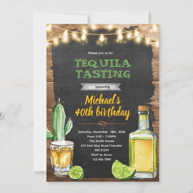 Tequila Tasting birthday invitation (Front)