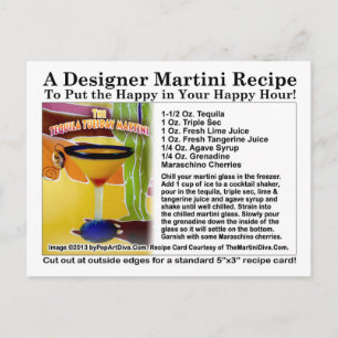 Tequila Tuesday Martini Recipe Postcard