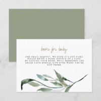 Tera - Boho Greenery Gold Books for Baby Card