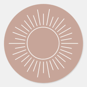 Teraccotta Sun Classic Round Sticker