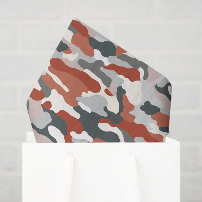 Teracotta Camouflage Tissue Paper (Gift Bag)