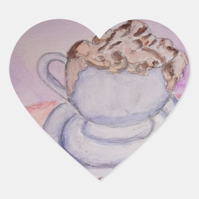 Teresa's Coffee Heart Sticker (Front)