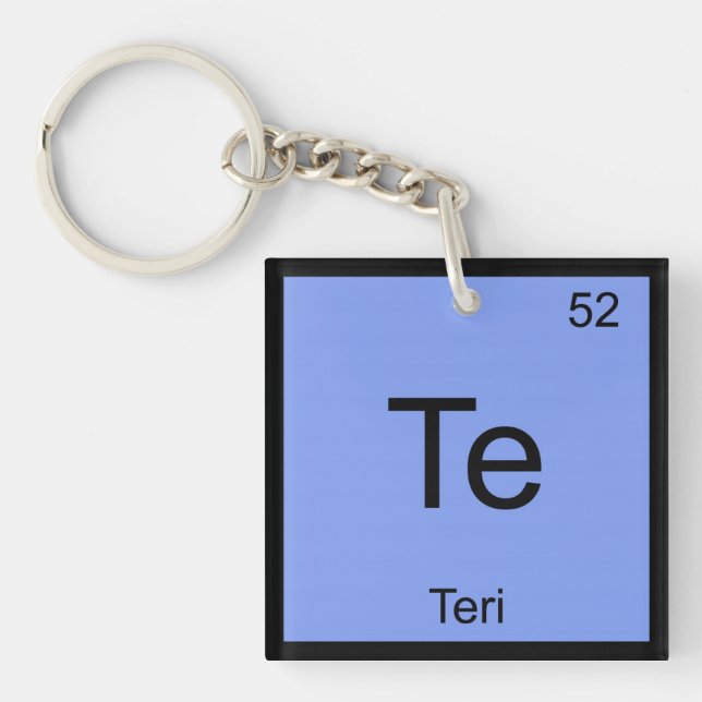 Teri Name Chemistry Element Periodic Table Key Ring (Front)