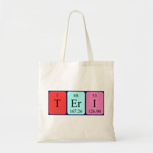 Teri periodic table name tote bag