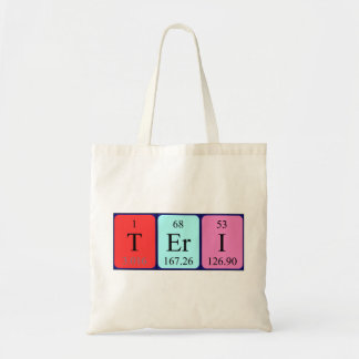 Teri periodic table name tote bag