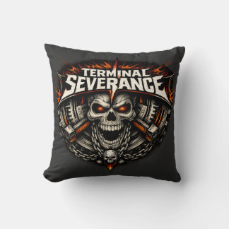 Terminal Severance Skull throw pillow