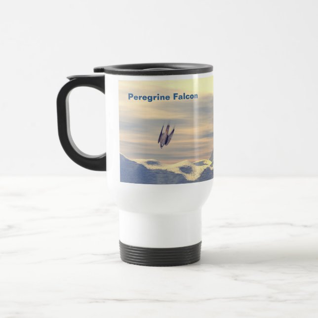 Terminal Velocity Peregrine Falcon Travel Mug (Left)