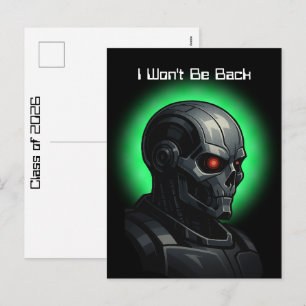 Terminator Skull Graduation Class of 2026 Graphic Holiday Postcard