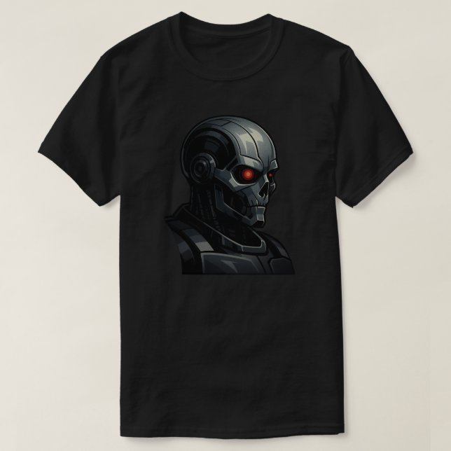 Terminator Skull Power Force Graphic Design Cool  T-Shirt (Design Front)