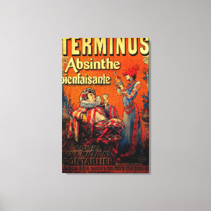 Terminus Absinthe Vintage PosterEurope Canvas Print