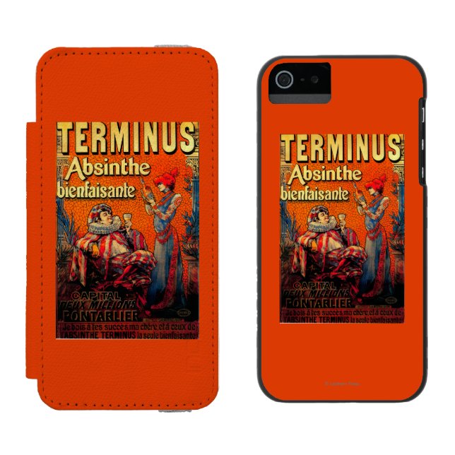 Terminus Absinthe Vintage PosterEurope Incipio iPhone Wallet Case (Side by Side)