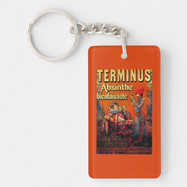 Terminus Absinthe Vintage PosterEurope Key Ring (Front)