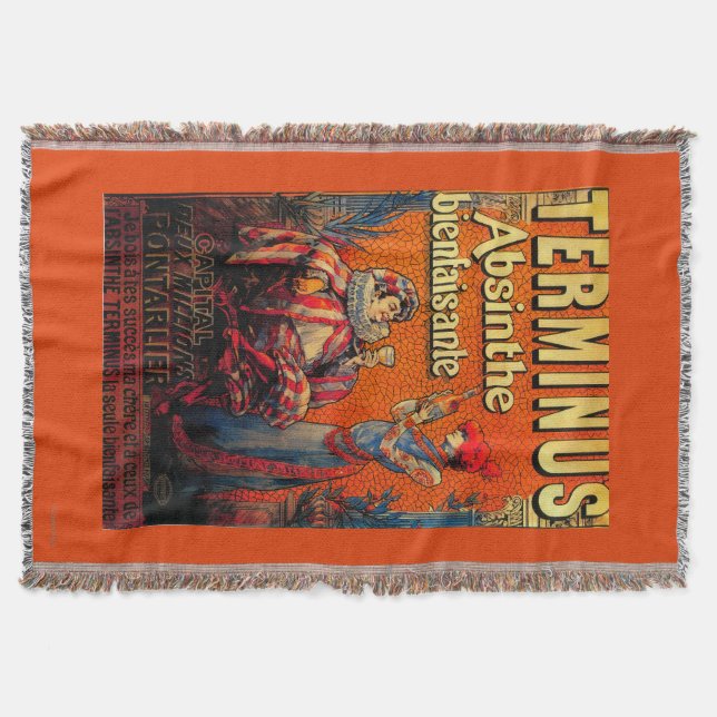 Terminus Absinthe Vintage PosterEurope Throw Blanket (Front)