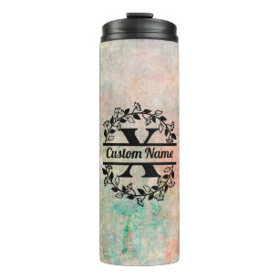 Termo X Floral Monogram Letter Thermal Tumbler