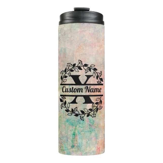 Termo X Floral Monogram Letter Thermal Tumbler (Front)