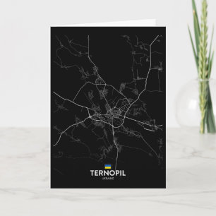 Ternopil Ukraine City Map Travel Souvenir Hometown Card
