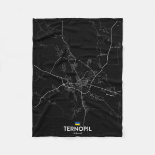 Ternopil Ukraine City Map Travel Souvenir Hometown Fleece Blanket