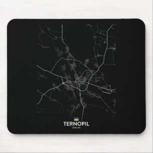 Ternopil Ukraine City Map Travel Souvenir Hometown Mouse Mat