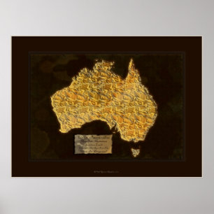 TERRA AUSTRALIS Map Art Poster