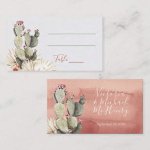 Terra cotta and Cactus Wedding place Cards