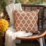 Terra Cotta and White Moroccan Pattern Cushion<br><div class="desc">Design your own custom throw pillow in any colour to perfectly coordinate with your home decor in any room! Use the design tools to change the background colour behind the white Moroccan quatrefoil lattice pattern, or add your own text to include a name, monogram initials or other special text. Every...</div>