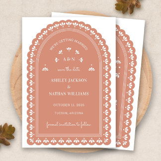 Terra Cotta Arch Autumn Save The Date Invitation