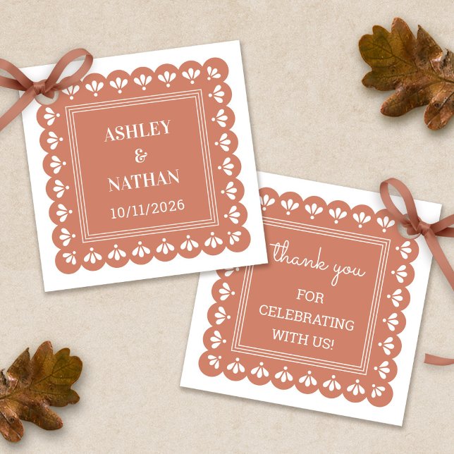 Terra Cotta Autumn Wedding Favour Tags (Terra Cotta Autumn Wedding Favor Tags)