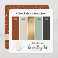 Terra Cotta Beige & Gold Colour Palette Swatch Car