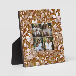Terra cotta Burnt Orange Modern 4 photo template Plaque