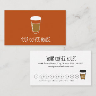 Terra cotta Custom Coffee House Loyalty Card